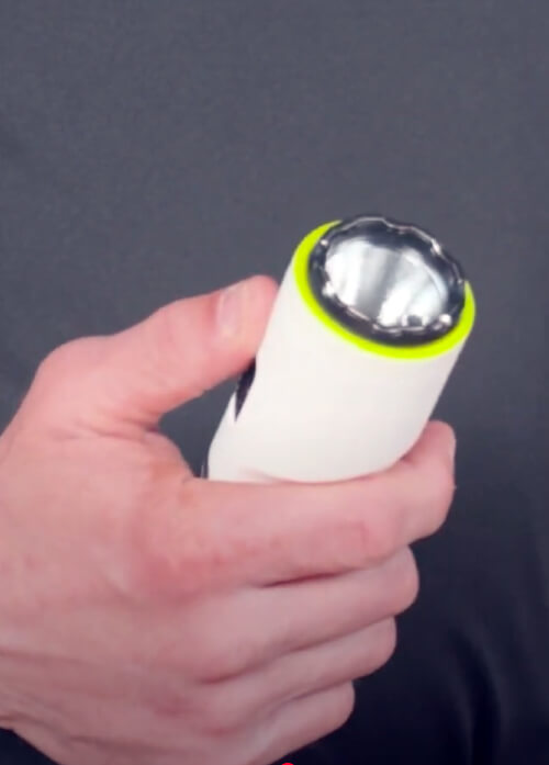 Someone holding a TASER device